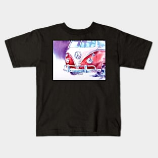 Watercolor sketch Retro car Kids T-Shirt